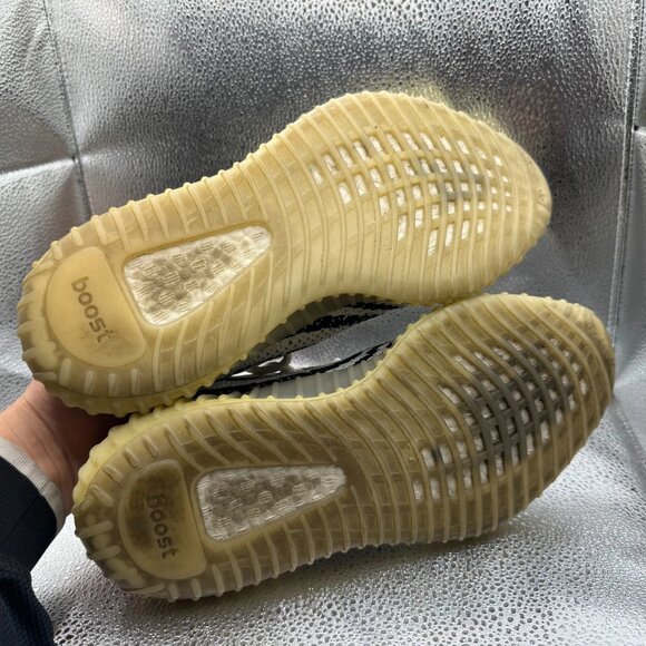 Size 7 Adidas Yeezy Boost 350 V2 Zebra White Black Mens Running Shoes CP9654 - Picture 10 of 11